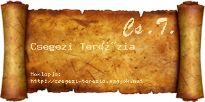 Csegezi Terézia névjegykártya